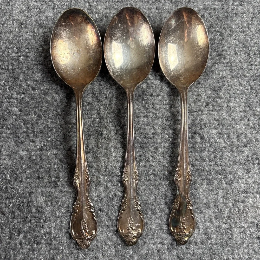 Rogers Bros Southern Splendor Silverplate Place Oval Soup Spoons Set of 3 6.75